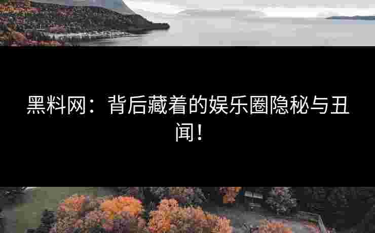 黑料网:背后藏着的娱乐圈隐秘与丑闻! 黑料网:背后藏着的娱乐圈隐秘与丑闻!