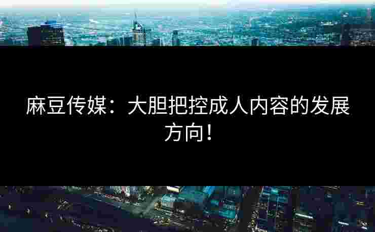 麻豆传媒：大胆把控成人内容的发展方向！